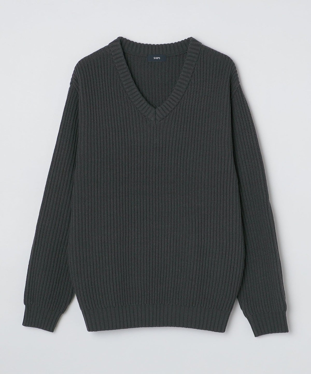 SHIPS:〈手洗い可能〉リラックスフィット 畔編み Vネック ニット