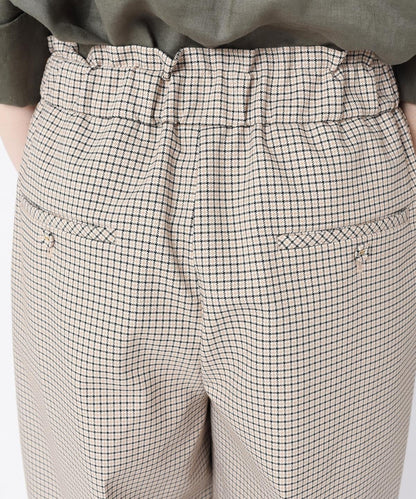〈手洗い可能〉チェックセミワイドパンツ