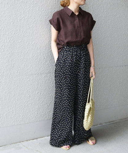 【WEB限定】SHIPS any:〈洗濯機可能〉ドット イージー セミワイド パンツ
