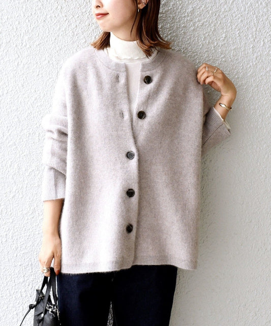 〈手洗い可能〉へアリークルーネックカーディガン