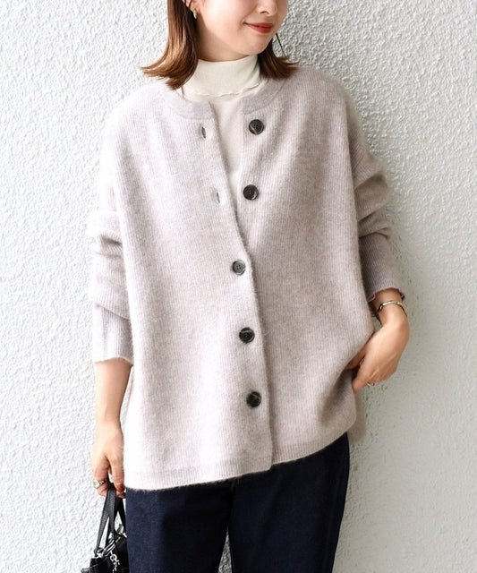 〈手洗い可能〉へアリークルーネックカーディガン