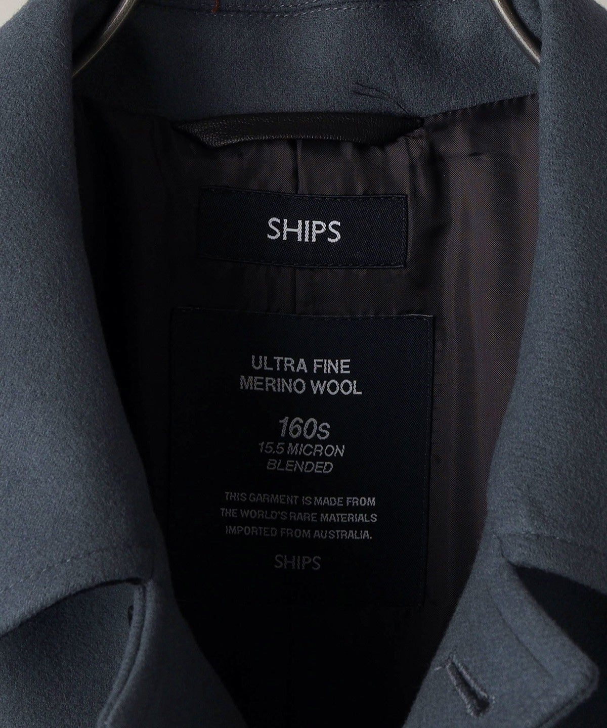 SHIPS: スーパー160'S メリノウール メルトン シングル ピーコート 21FW