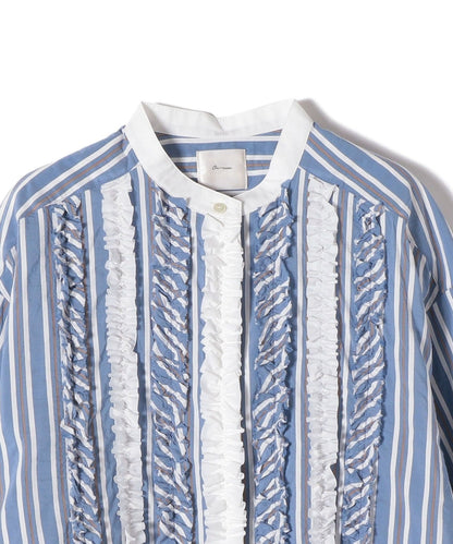 0 x ones:ストライプフリルブラウス