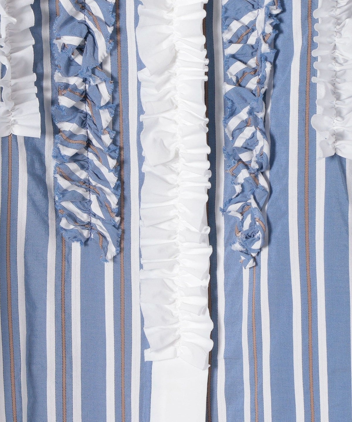 0 x ones:ストライプフリルブラウス