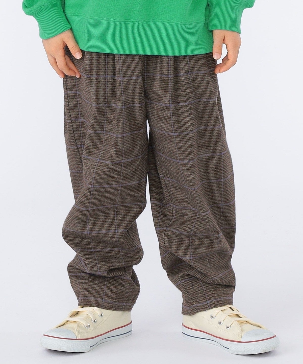 SHIPS KIDS:100〜130cm / チェック タック パンツ