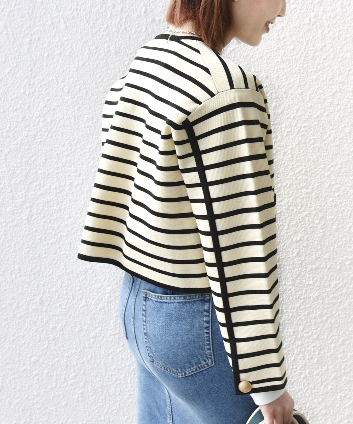 〈手洗い可能〉 ミラノリブ ゴールド ボタン ニット ジャケット 24SS