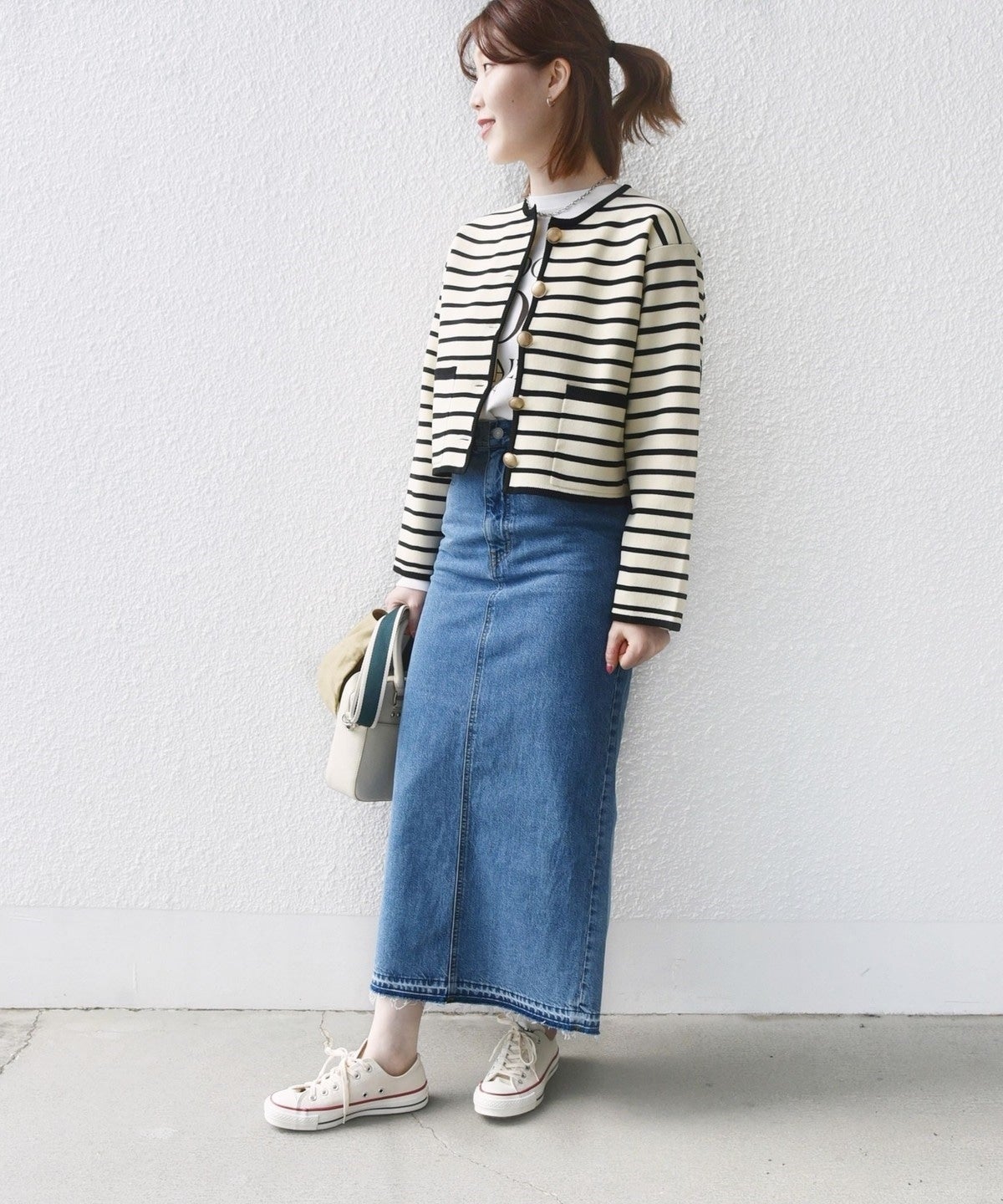 〈手洗い可能〉 ミラノリブ ゴールド ボタン ニット ジャケット 24SS