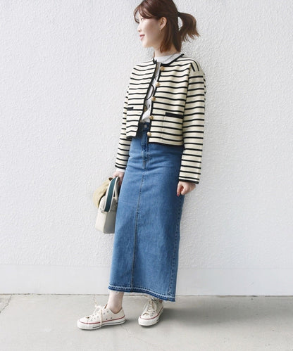 〈手洗い可能〉 ミラノリブ ゴールド ボタン ニット ジャケット 24SS