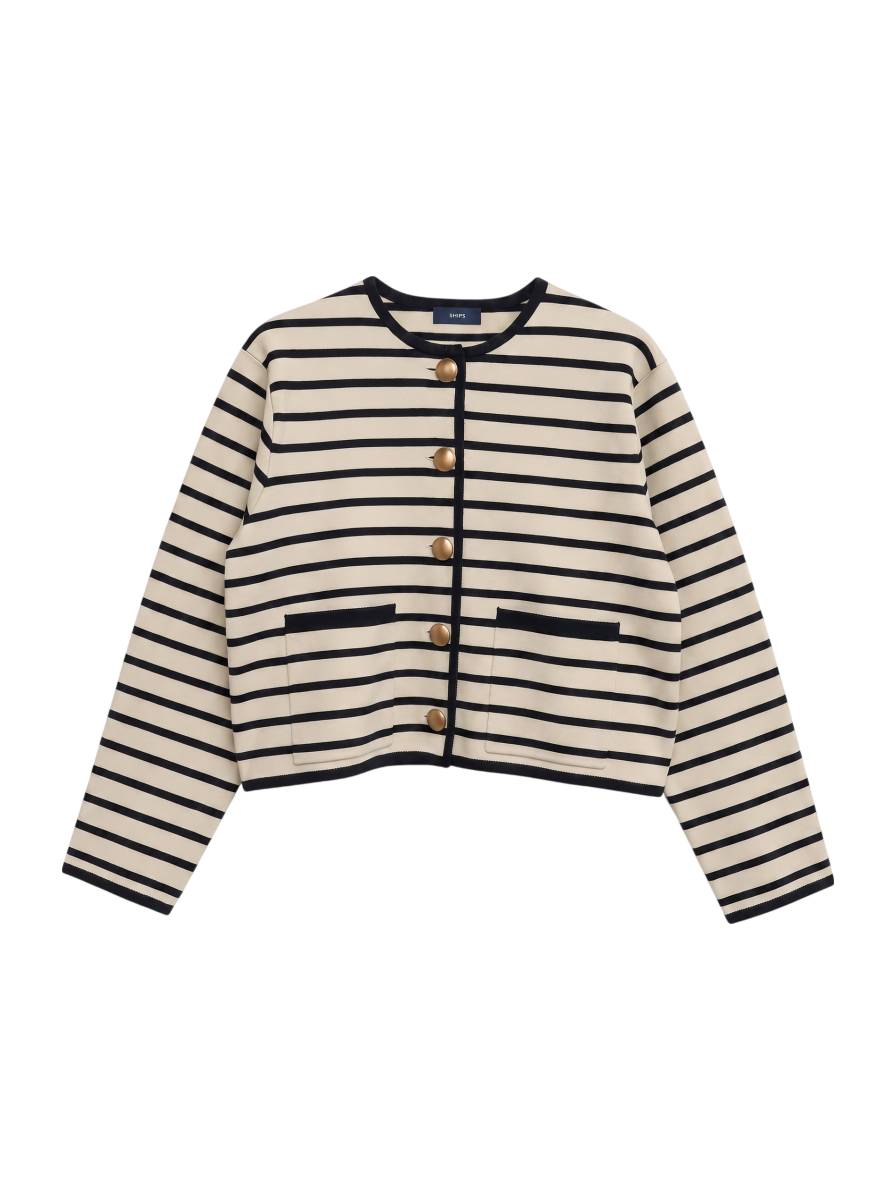 〈手洗い可能〉 ミラノリブ ゴールド ボタン ニット ジャケット 24SS