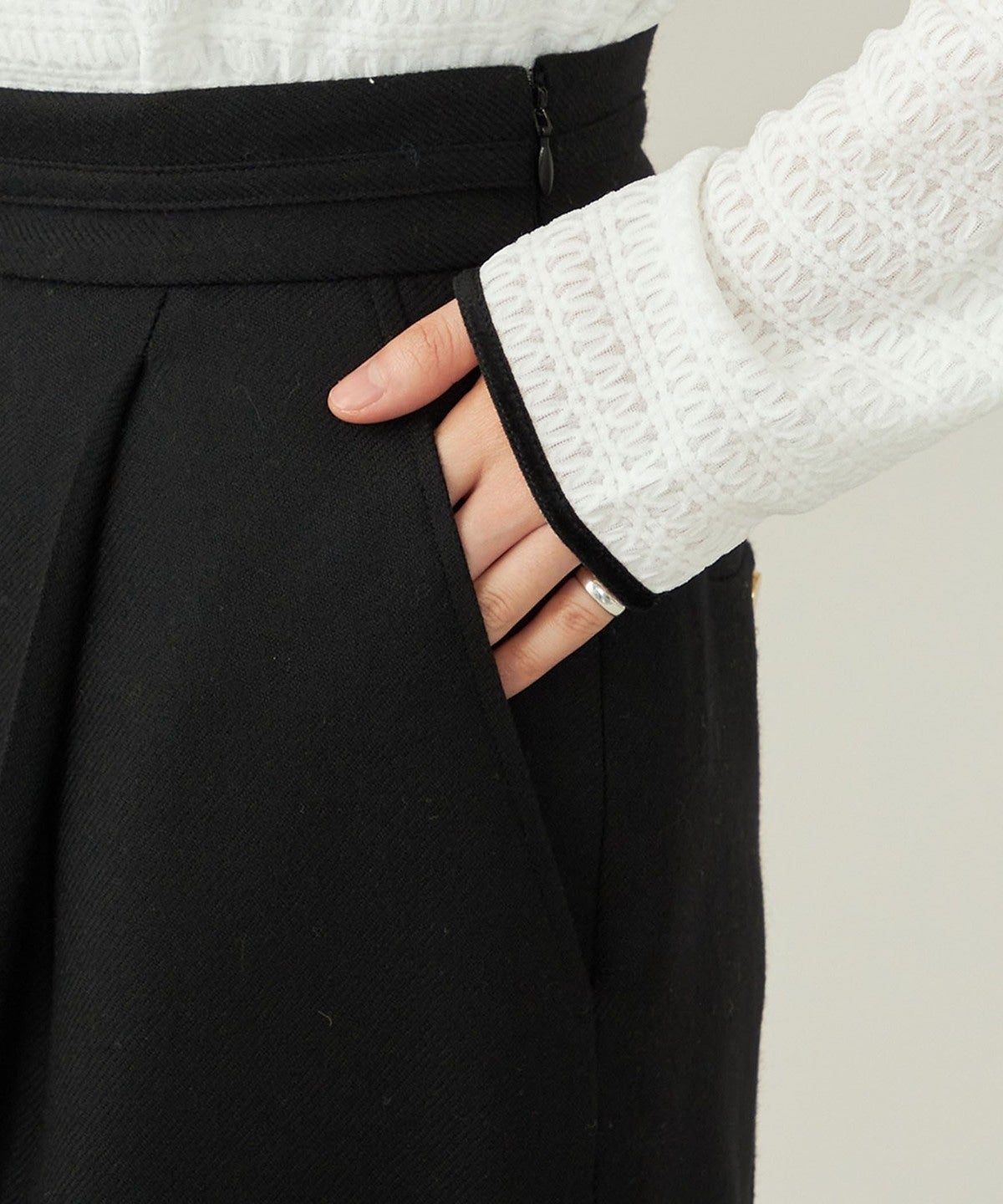 quaranciel: ウール サキソニー ビット  パンツ