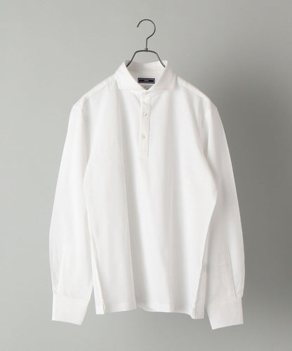 SHIPS:ALBINI 32ゲージ カノコ無地 長袖ポロシャツ