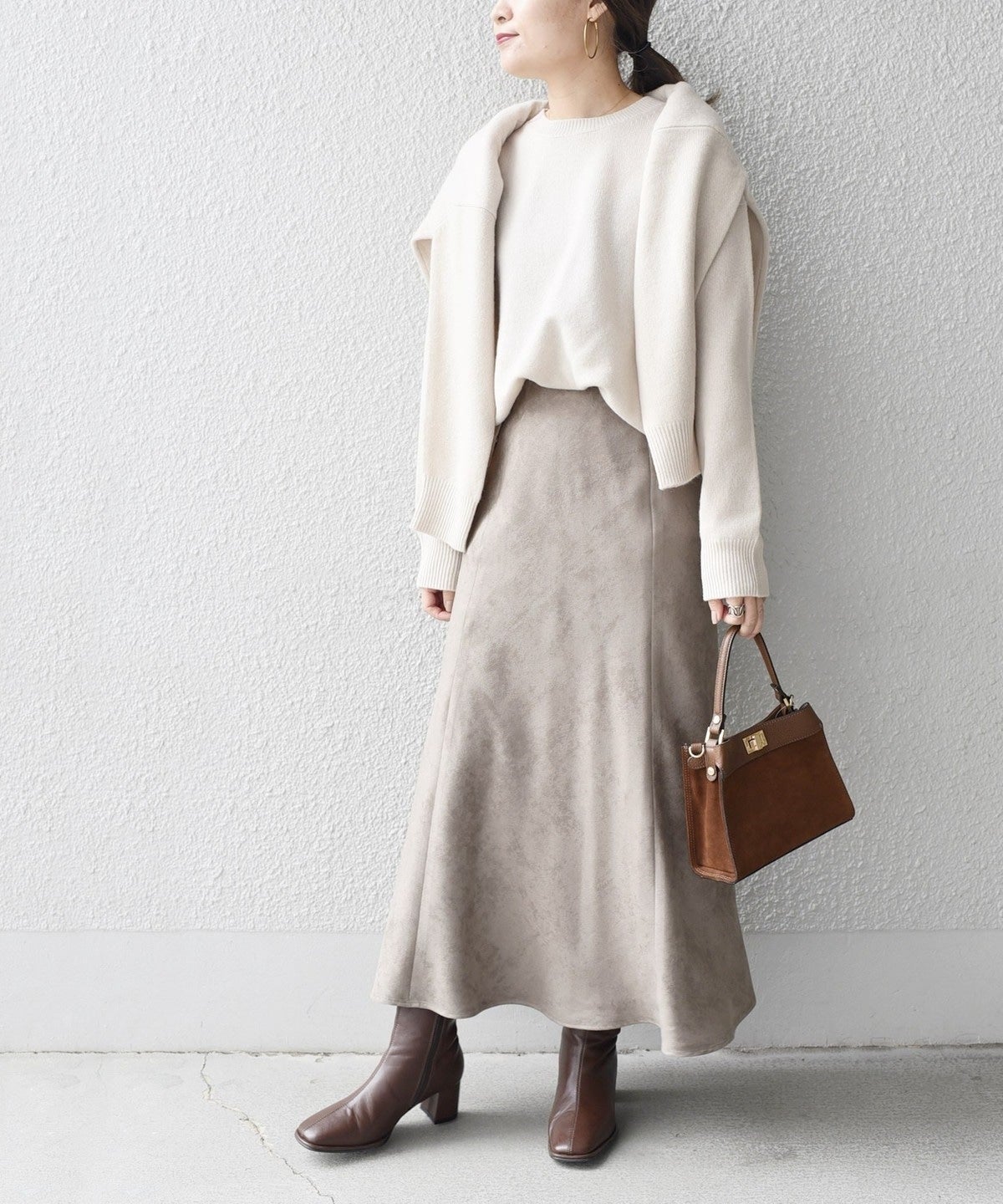 〈手洗い可能〉フェイクスエードスカート