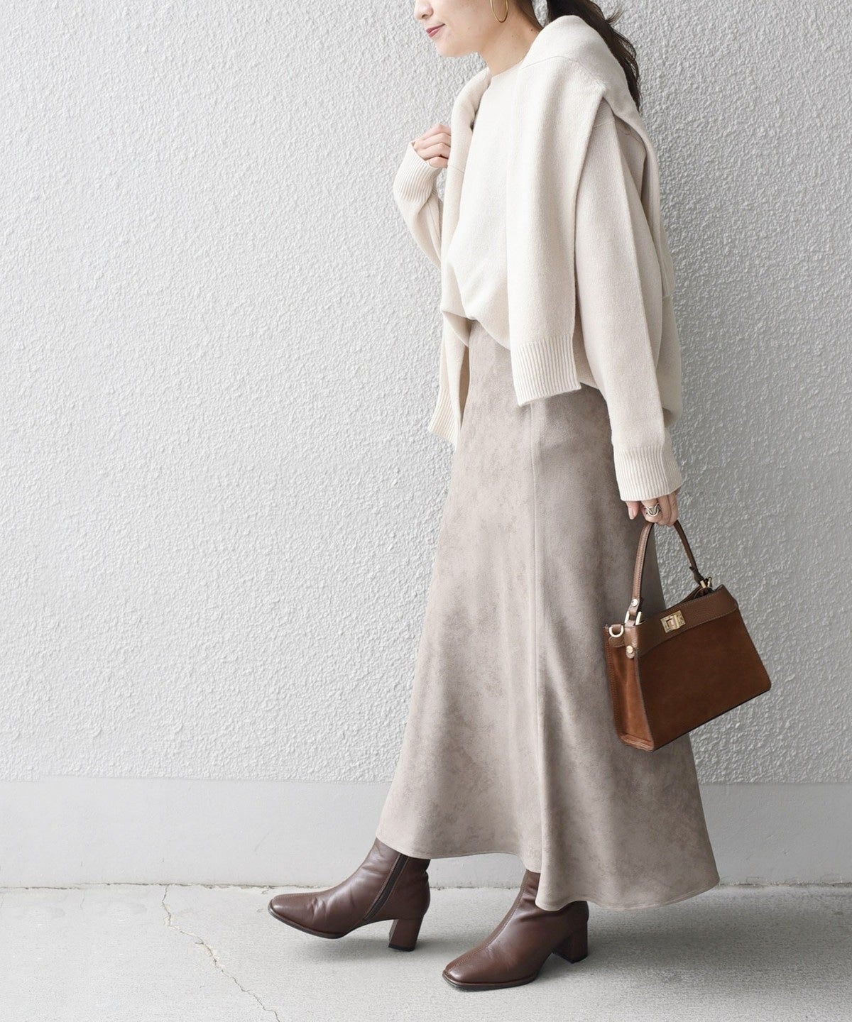 〈手洗い可能〉フェイクスエードスカート