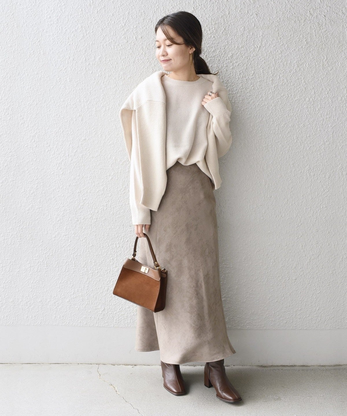〈手洗い可能〉フェイクスエードスカート