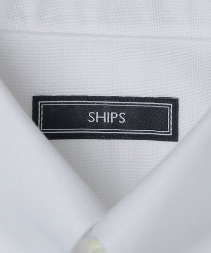 SHIPS:  オクスフォード 無地 タブカラー シャツ
