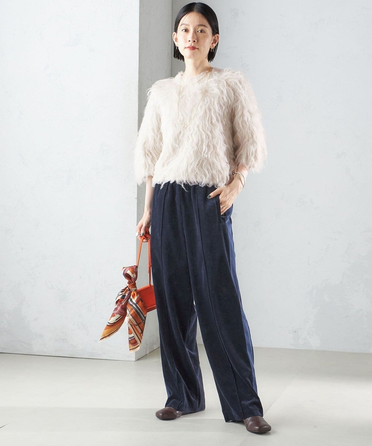 〈手洗い可能〉ベッチン ライン ストレート パンツ