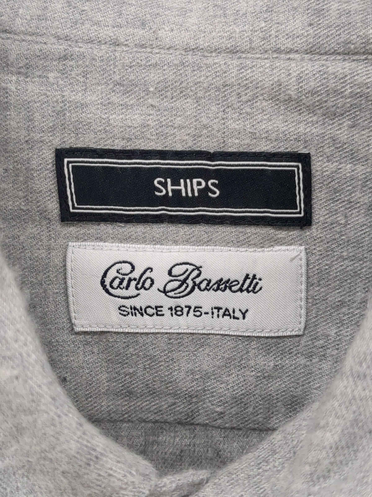 SHIPS: CARLO BASETTI コットンフランネル ワイドカラー シャツ