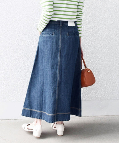 SHIPS any:〈ウォッシャブル〉カーゴ ミディ デニム スカート［SHIPS any DENIM］