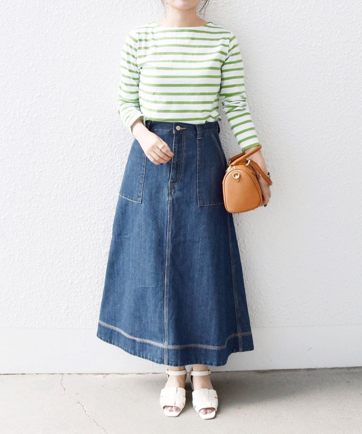 SHIPS any:〈ウォッシャブル〉カーゴ ミディ デニム スカート［SHIPS any DENIM］