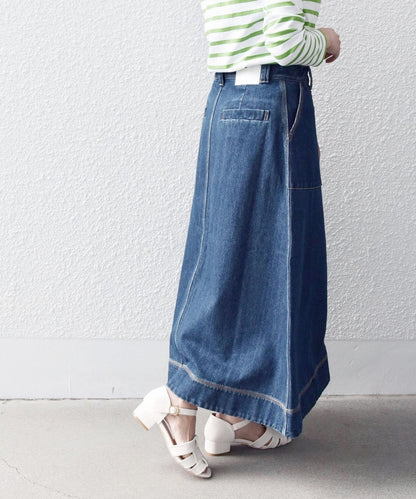 SHIPS any:〈ウォッシャブル〉カーゴ ミディ デニム スカート［SHIPS any DENIM］