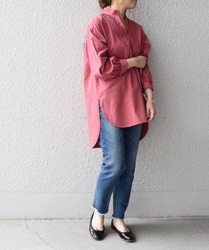 SHIPS any:オーバーダイ ピンタックチュニックシャツ