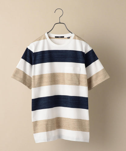 SHIPS: MADE IN JAPAN ワイドボーダー クルーネックネック Tシャツ