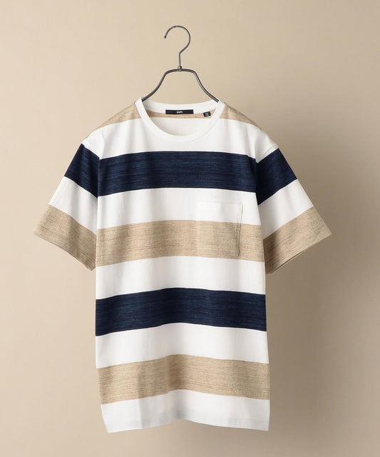 SHIPS: MADE IN JAPAN ワイドボーダー クルーネックネック Tシャツ