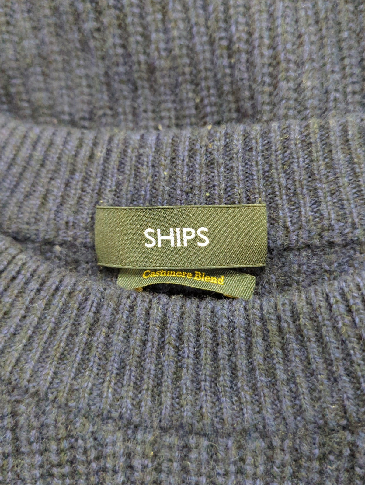 SHIPS: 7ゲージ 両畦編み ラム/カシミヤ ボトルネック ニット