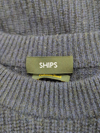 SHIPS: 7ゲージ 両畦編み ラム/カシミヤ ボトルネック ニット
