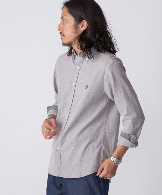 【WEB限定】SHIPS: MADE IN JAPAN ワンポイントロゴ 微起毛 ボタンダウンシャツ