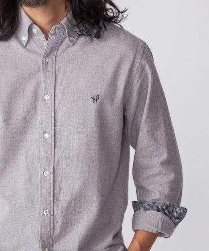 【WEB限定】SHIPS: MADE IN JAPAN ワンポイントロゴ 微起毛 ボタンダウンシャツ