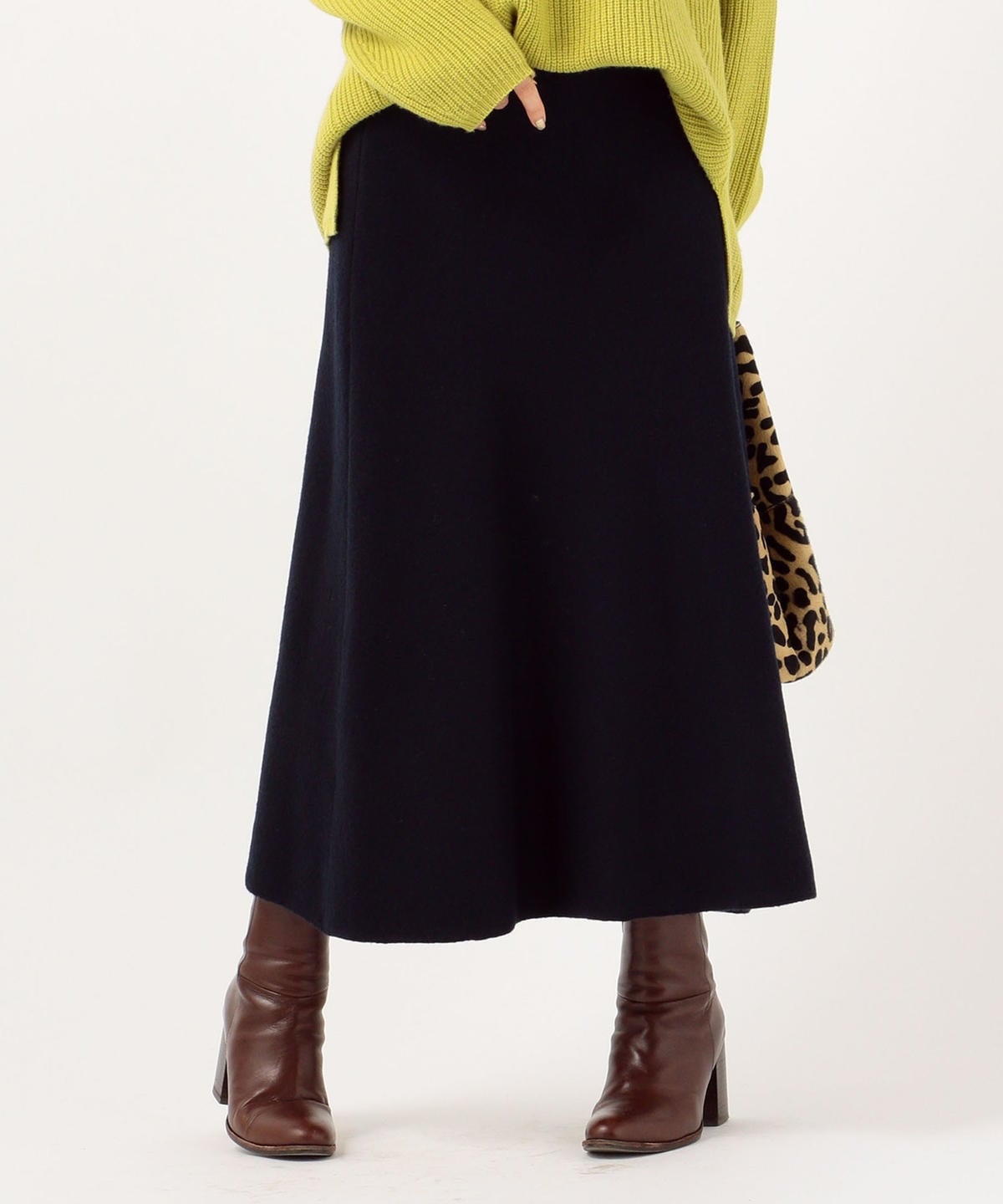 PrimaryNavyLabel:ボイルドウールニットスカート