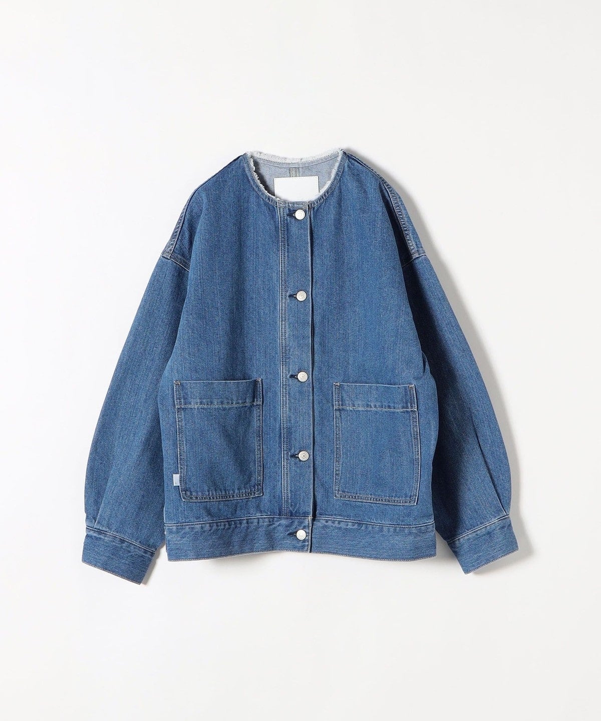 SHIPS any: ノーカラー デニム ブルゾン［SHIPS any DENIM］