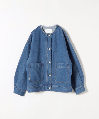 SHIPS any: ノーカラー デニム ブルゾン［SHIPS any DENIM］