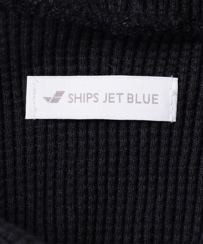 SHIPS JET BLUE: ヘビーワッフル プルオーバーパーカー