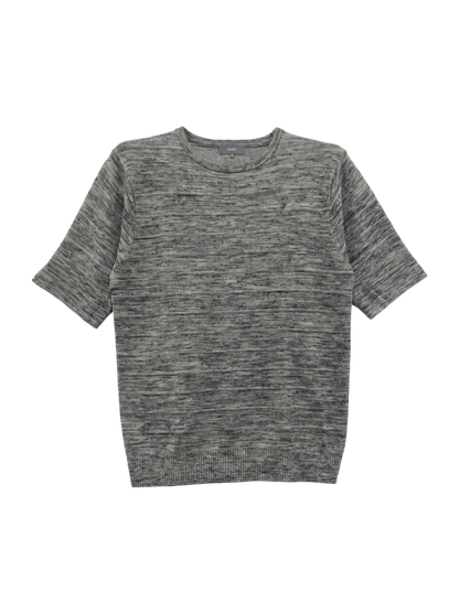 SU: リネン タックボーダー 半袖ニット Tシャツ