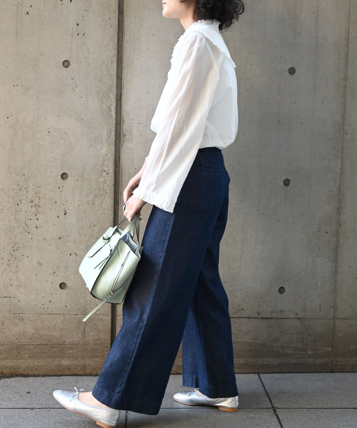 SHIPS any: フリル スタンドカラー ブラウス〈ウォッシャブル〉