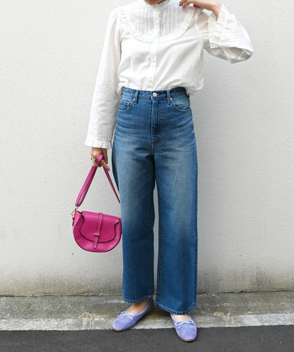 SHIPS any: フリル スタンドカラー ブラウス〈ウォッシャブル〉