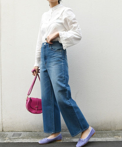 SHIPS any: フリル スタンドカラー ブラウス〈ウォッシャブル〉