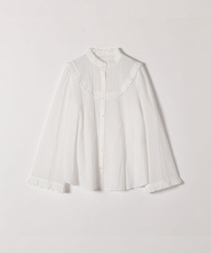 SHIPS any: フリル スタンドカラー ブラウス〈ウォッシャブル〉