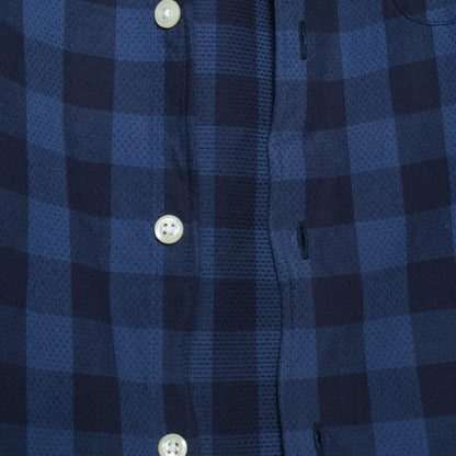 SHIPS JET BLUE: スタンドワイヤードビードット×チェックシャツ