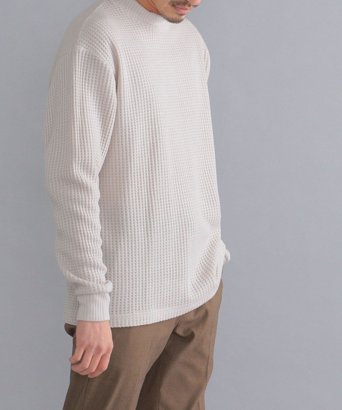SHIPS: ワッフル モックネック プルオーバー
