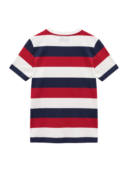 SHIPS JET BLUE:BORDER CREW NECK S/S T
