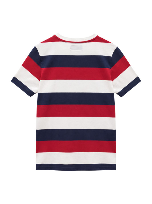 SHIPS JET BLUE:BORDER CREW NECK S/S T