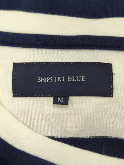 SHIPS JET BLUE:BORDER CREW NECK S/S T