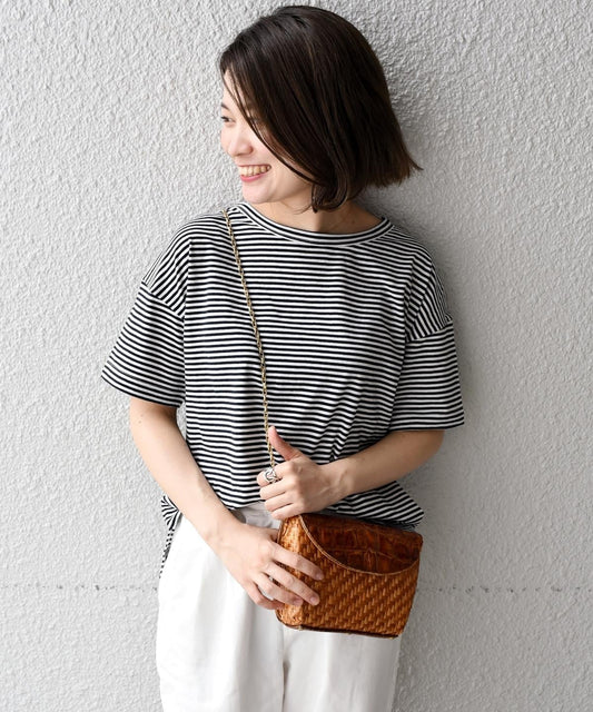 【UVカット】liflattie ships:ボーダーショートスリーブTEE