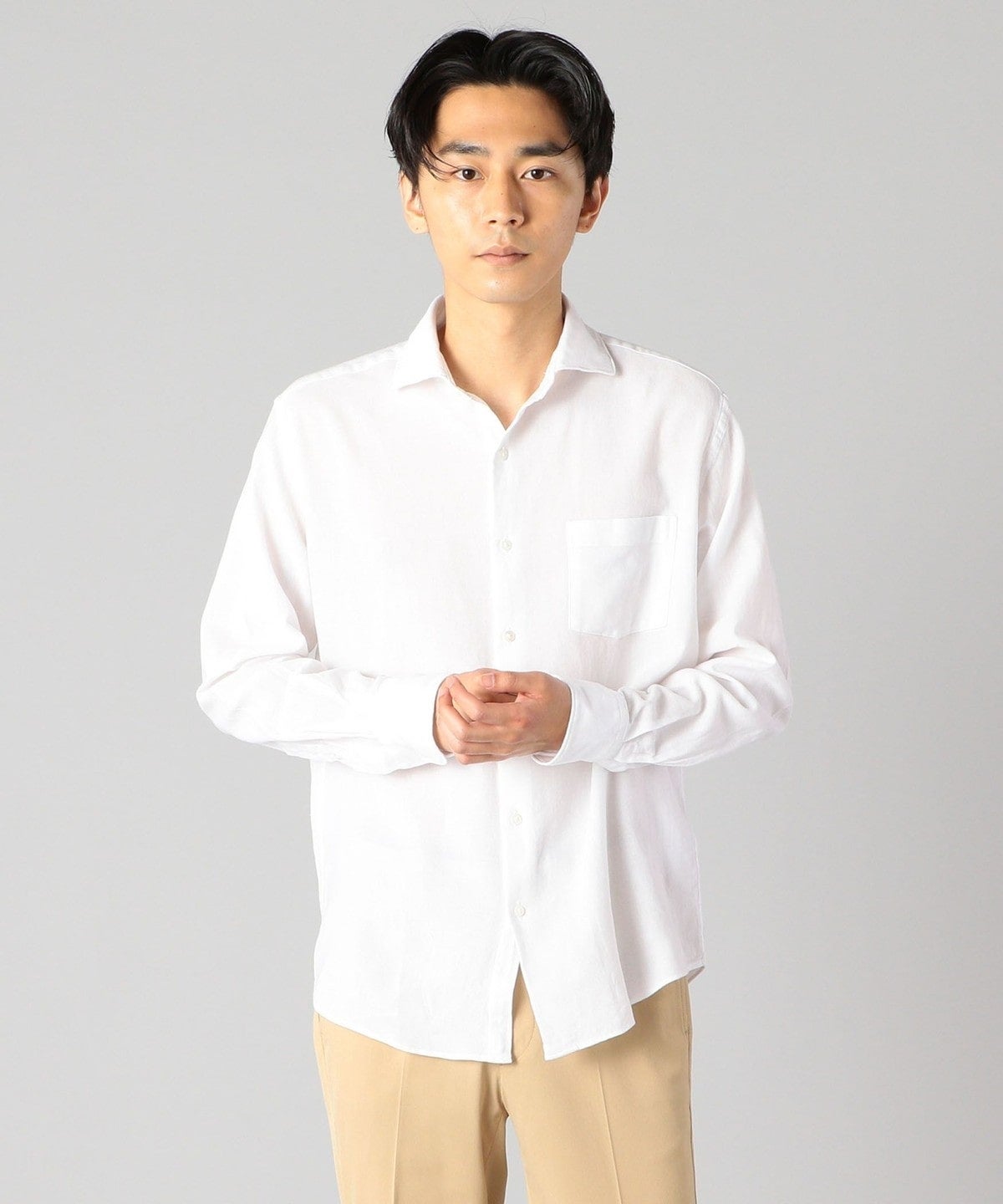 SHIPS: <ストレッチ> セミワイドカラー レノクロス シャツ