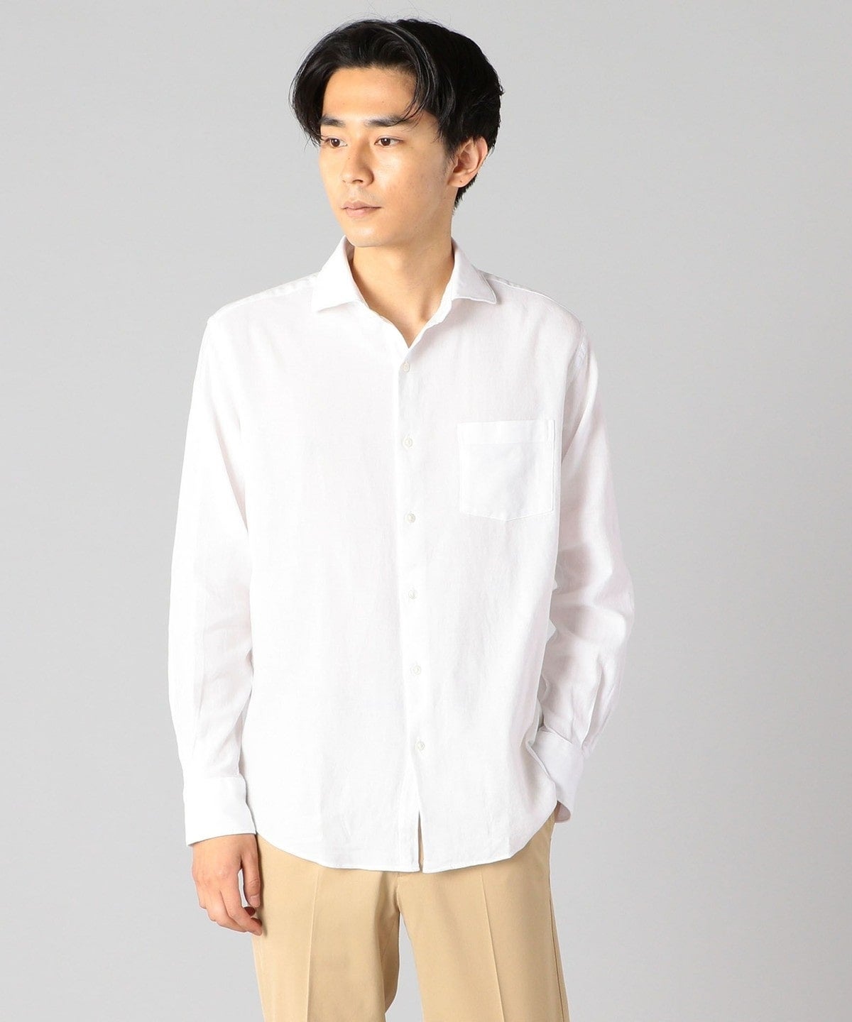 SHIPS: <ストレッチ> セミワイドカラー レノクロス シャツ