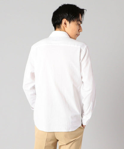 SHIPS: <ストレッチ> セミワイドカラー レノクロス シャツ