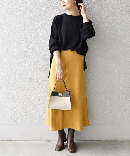 〈手洗い可能〉ウォッシャブルクルーネックニット